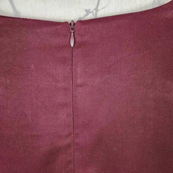 Jennifer Glasgow Burgundy Colorblock Patchwork Tencel Tunic Shift Dress - Picture 5 of 7